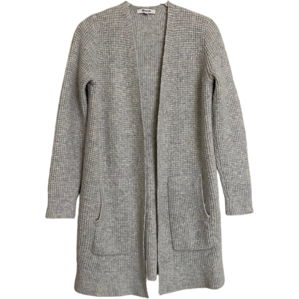 Madewell Gray Backstage Cardigan Sweater Merino Wool Alpaca Size XS Soft